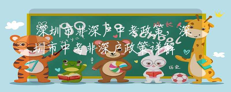 深圳市非深戶中考政策，深圳市中考非深戶政策詳解