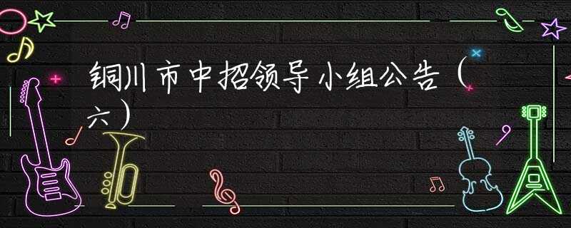 銅川市中招領(lǐng)導(dǎo)小組公告（六）